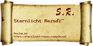 Sternlicht Rezső névjegykártya
